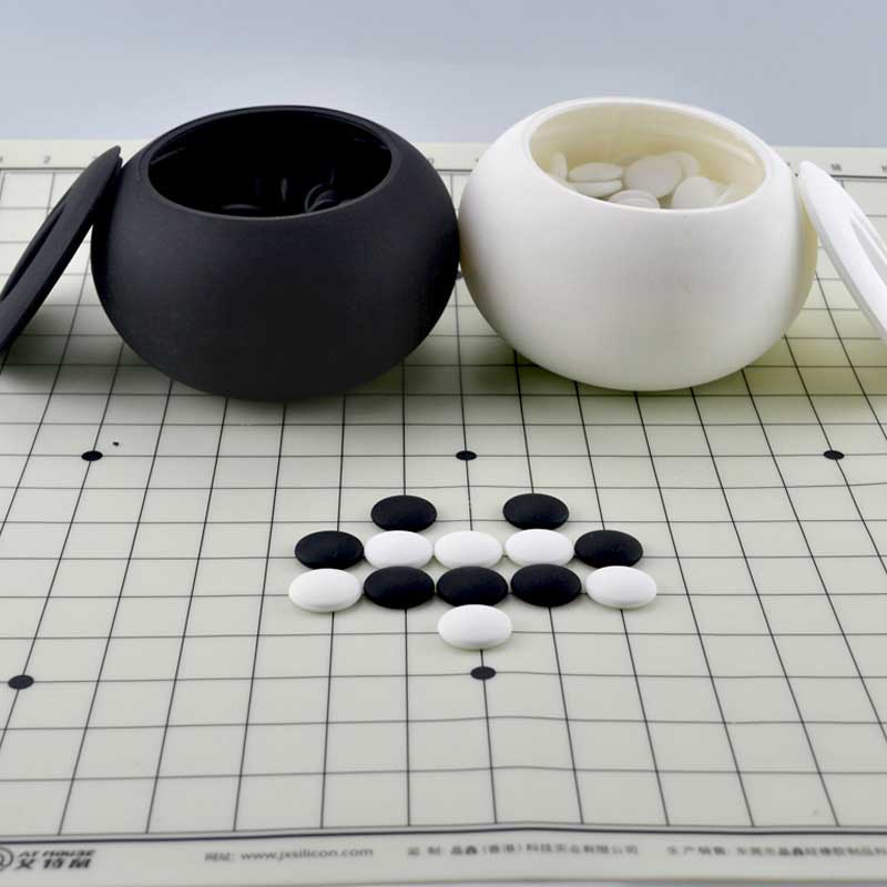 Silikoni weiqi lauta Weiqi Game Stones -kappaleet koulutuslelu